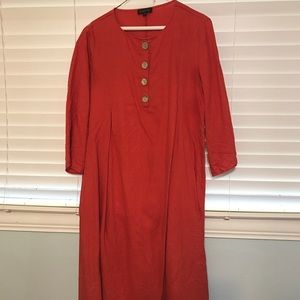 Roolee Mabel Linen Dress in Poppy